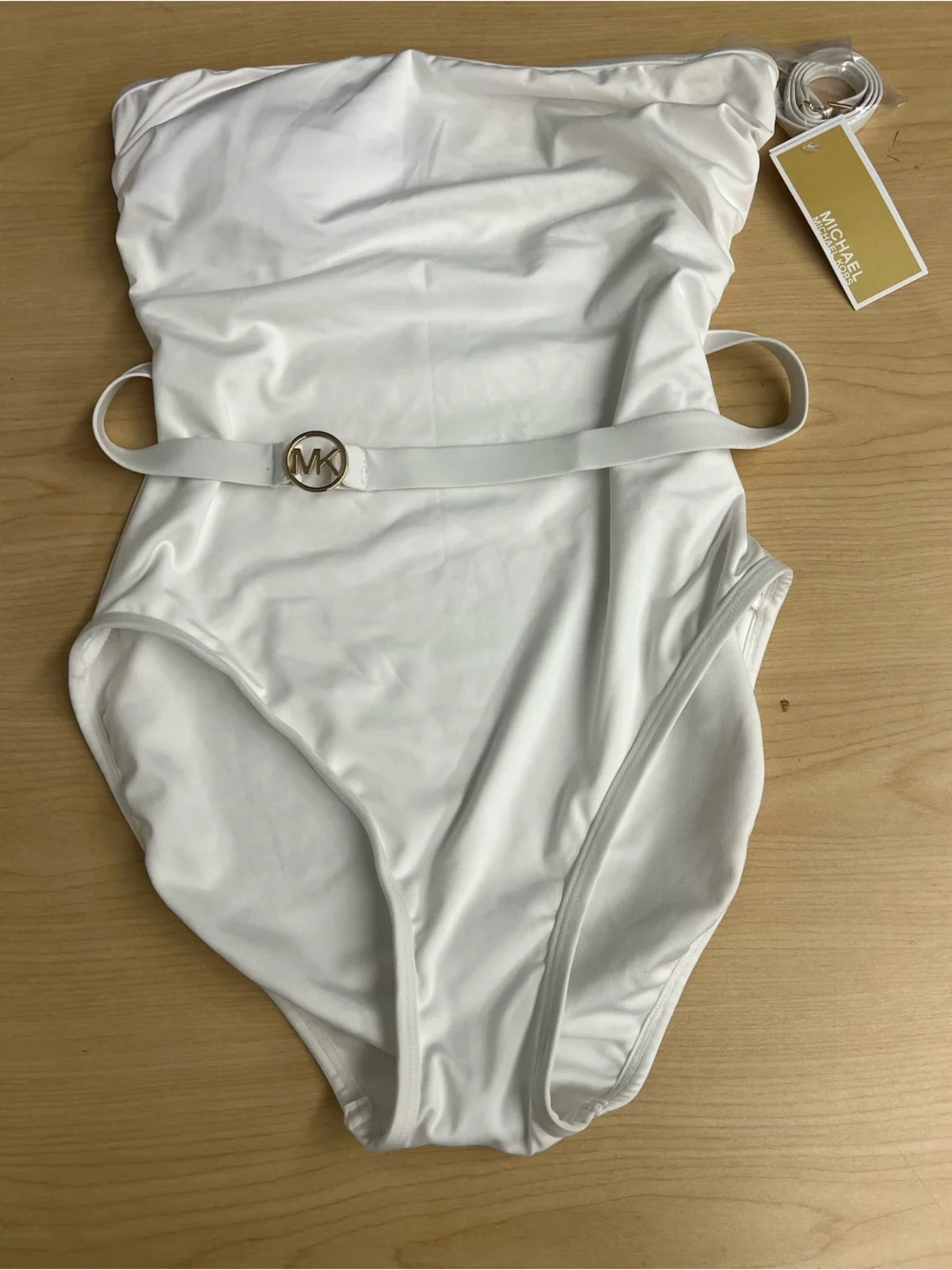 Michael Kors White Swimsuit with Racerback